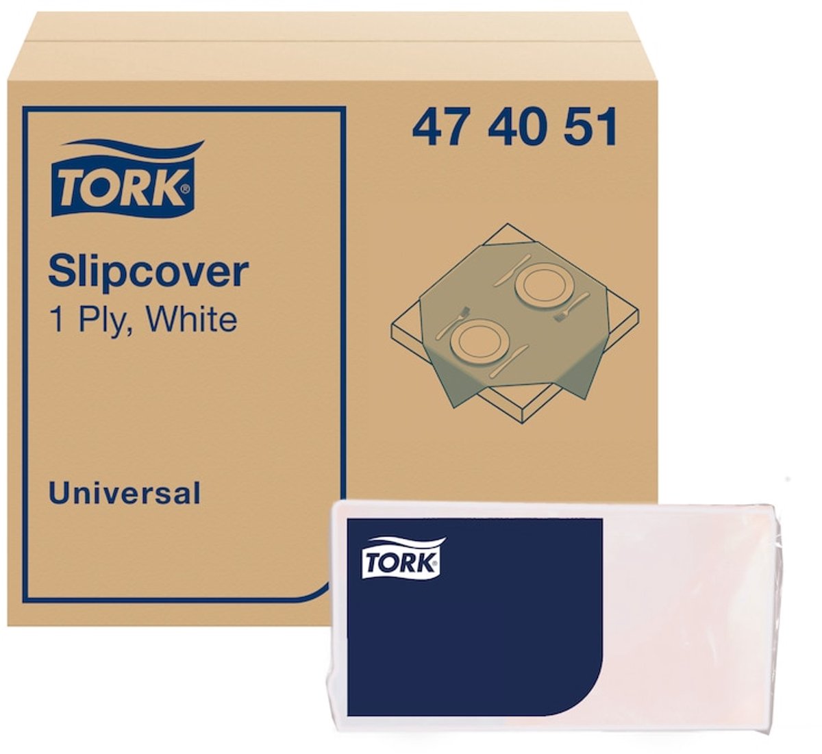 Tork 474051 damask papier napperon wit 80x120 cm 250 stuks (474051)