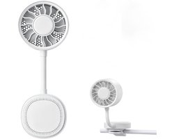 KZQ Magnetische Telefoonventilator 2 In 1 Oplaadbaar Compact Met Clip Persoonlijke Ventilator En Telefoonhouder 3 Snelheden Wit