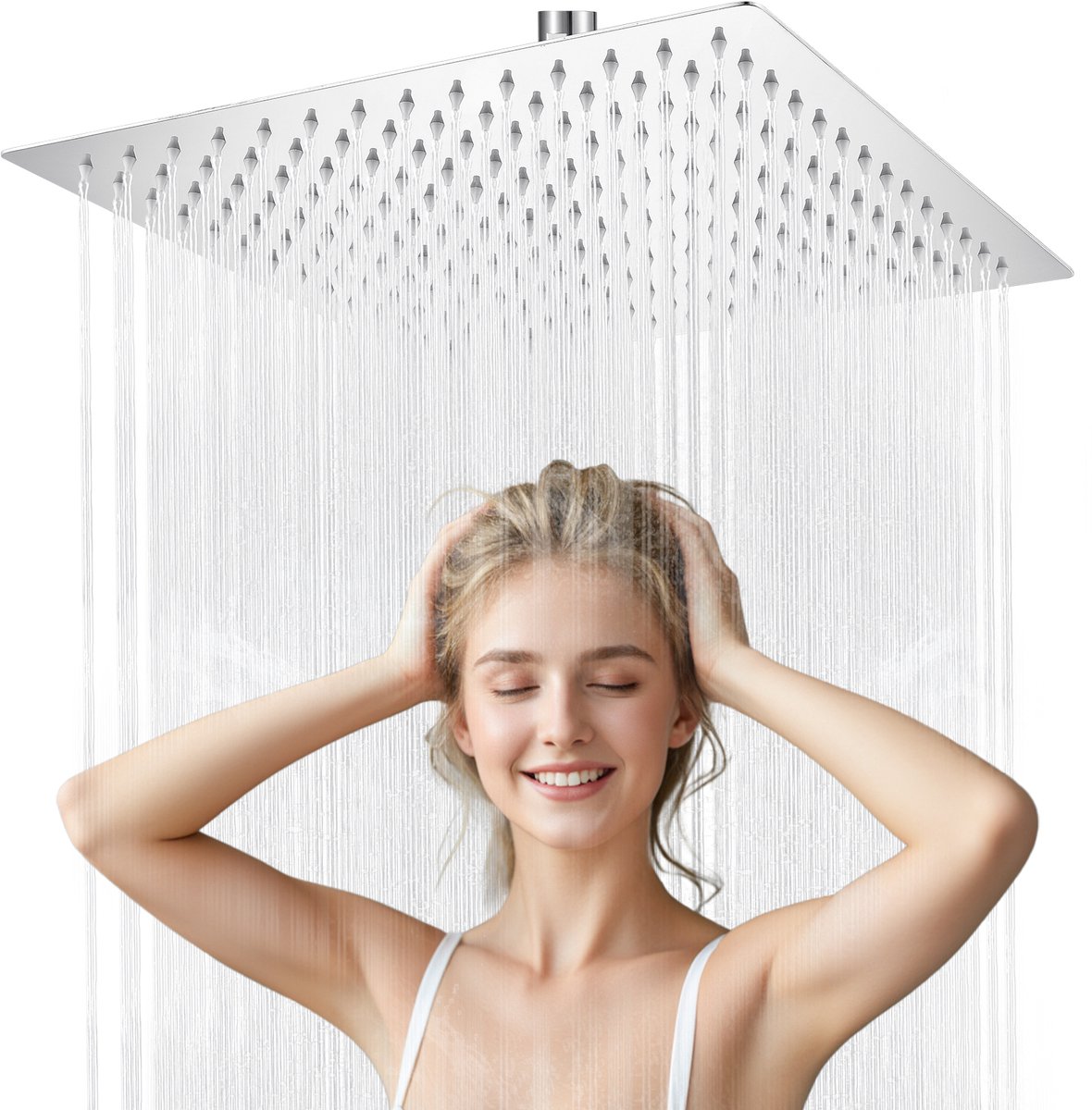 Auralum Max Regendouchekop Vierkant 30x30 cm - 12 Inch Vierkante Douchekop - Waterbesparende Hoofddouche - Hoge Waterdruk - Anti-kalk - RVS Chroom