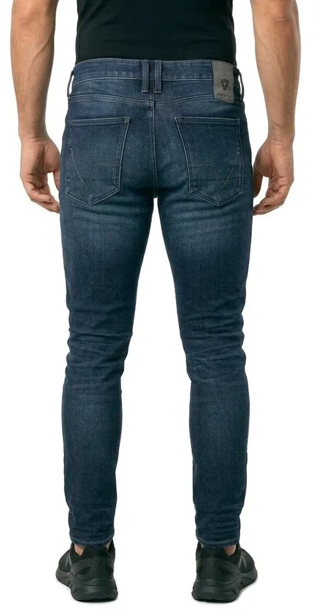 REV'IT! Jeans Carlin SK Dark Blue Used L32 Motorcycle Jeans - Maat 31/32 - Broek – foto 3