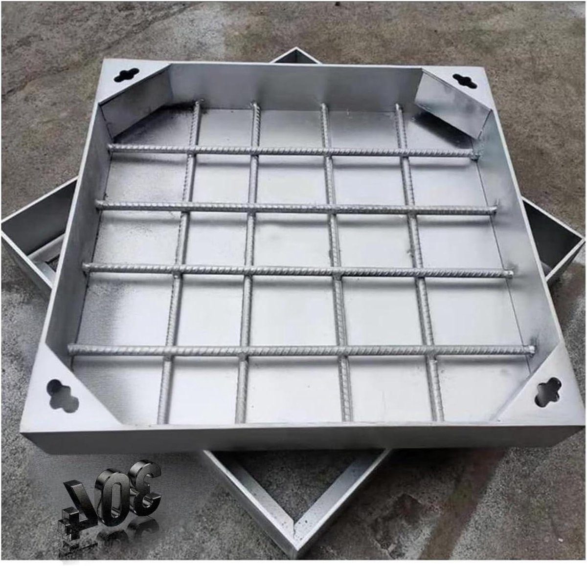 Inspectiedeksel Aardewerk - Toegangsklep Schachtdeksel - Afwatering Tuin - Versterkte Roestvrij Staal - 40 x 40 cm - Zilver