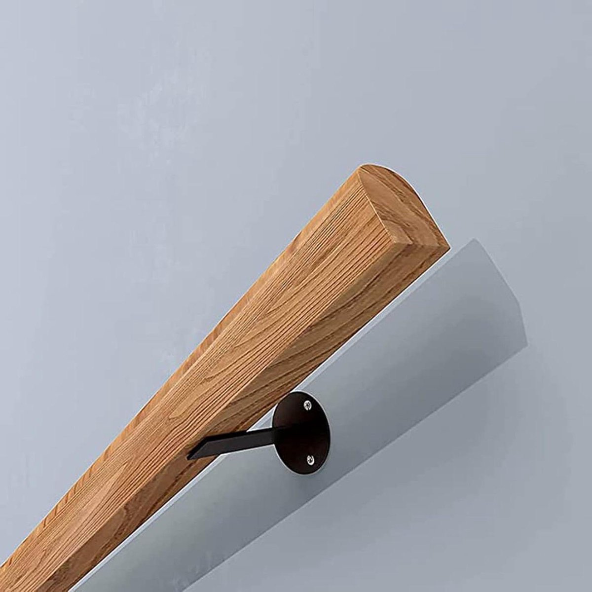 Houten trap reling - Veiligheidsgreep muur - Veilige mobiliteit - Antislip grenen hout - 150 cm - Natuurlijk hout