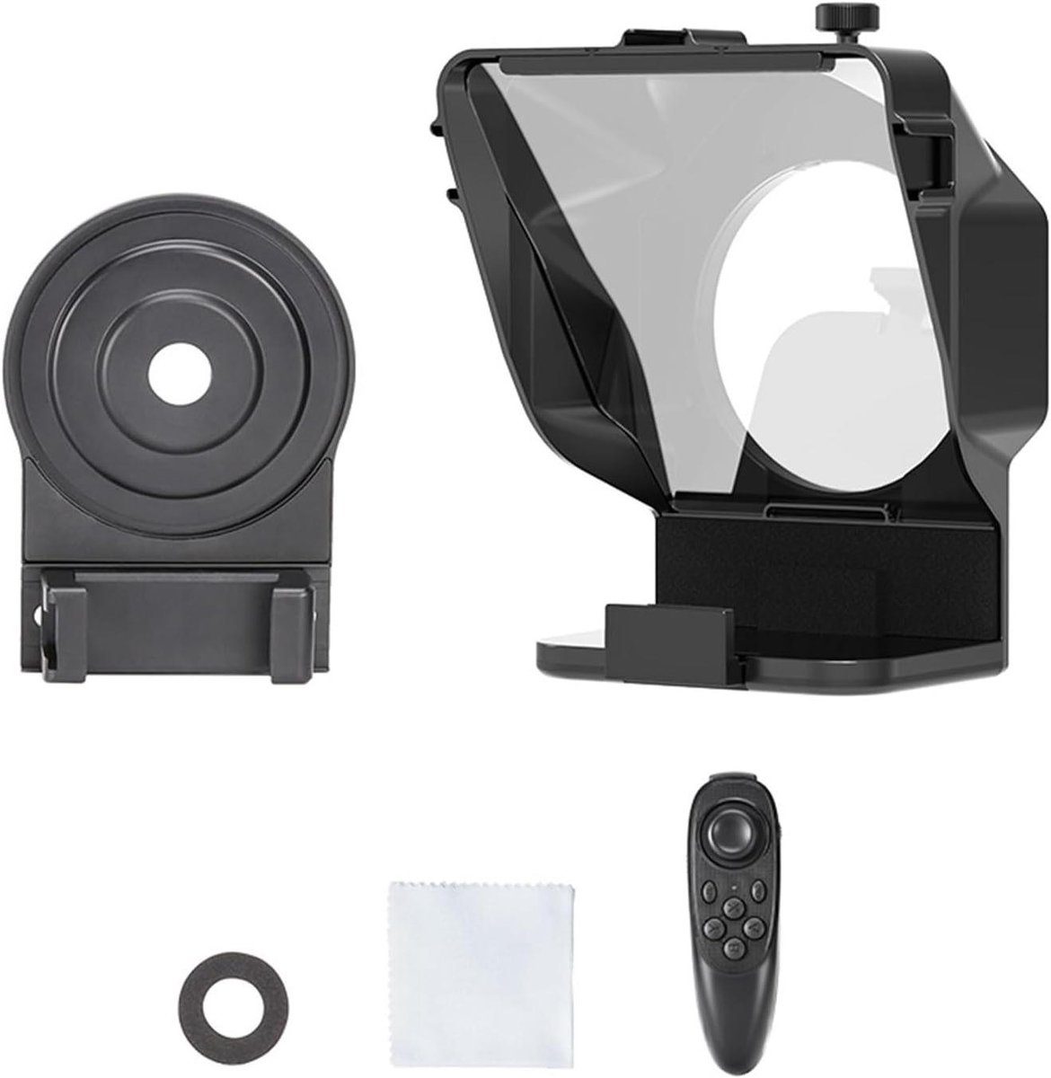 Teleprompter Smartphone DSLR - Opnamehulp Scriptlezer - Video Opnemen - Hoge Lichtdoorlatendheid - Max 9 cm breed - Zwart