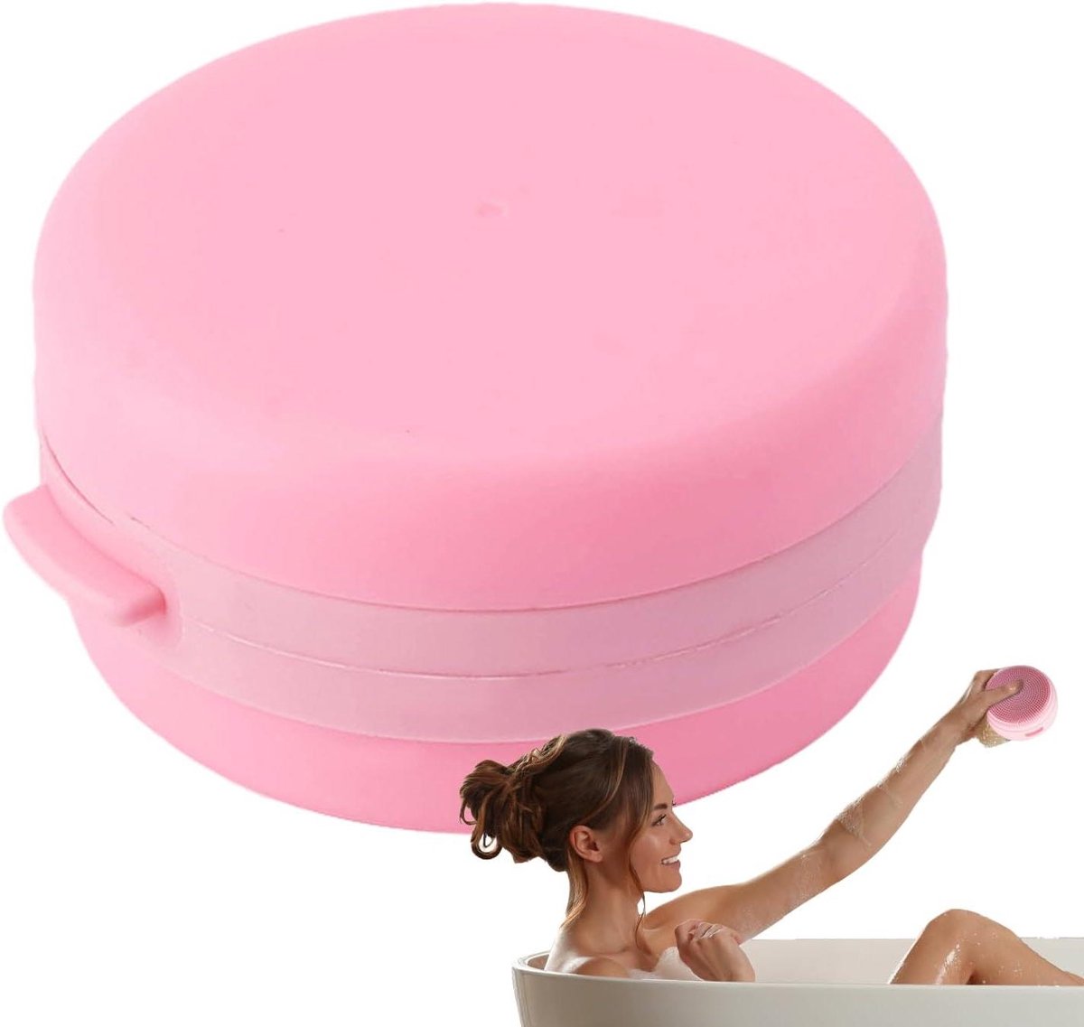 Douche Borstel - Rugwasser Spons - Lichaam Reinigen - Ingebouwde Zeepdispenser - 105 g - Grijs