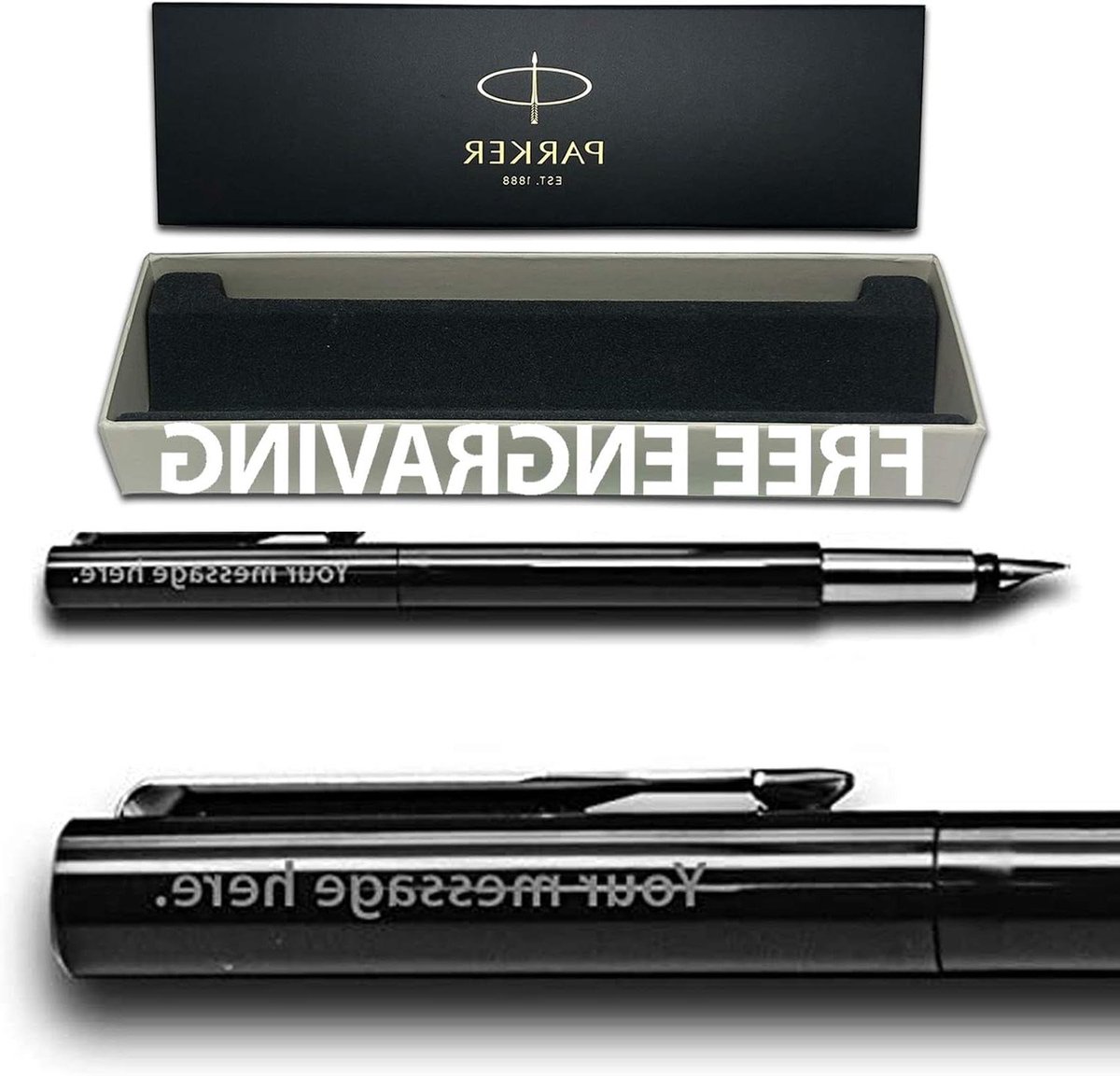 Parker Vector Vulpen - Schrijver Pen - Mooie brieven schrijven - Gratis graveren - Medium punt - Zwart