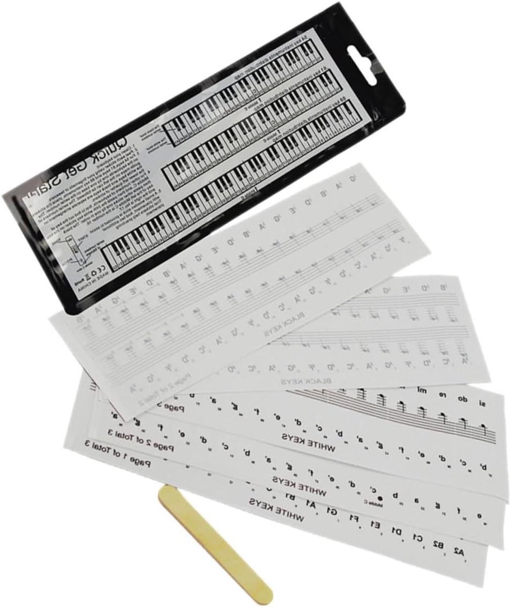 Pianotoetsen Stickers - Piano Benodigdheden - Piano Leren - Verwijderbaar PVC Materiaal - 17.5 x 17.5 x 17.5 cm - Wit