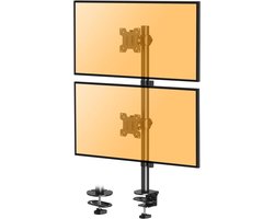 Verticale Monitor Houder voor 2 Monitoren, 80 cm Balk voor 13-32 Inch, Verstelbaar en Draai- en Kantelbaar, Geschikt tot 8 kg