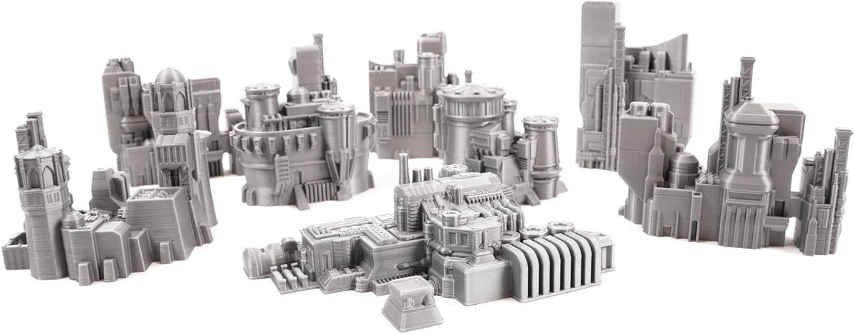 Tafel Tt Terrain - Stadslandschap Miniaturen - Miniatuur Spellen - Gedetailleerde Constructie - 6 mm - Zilver