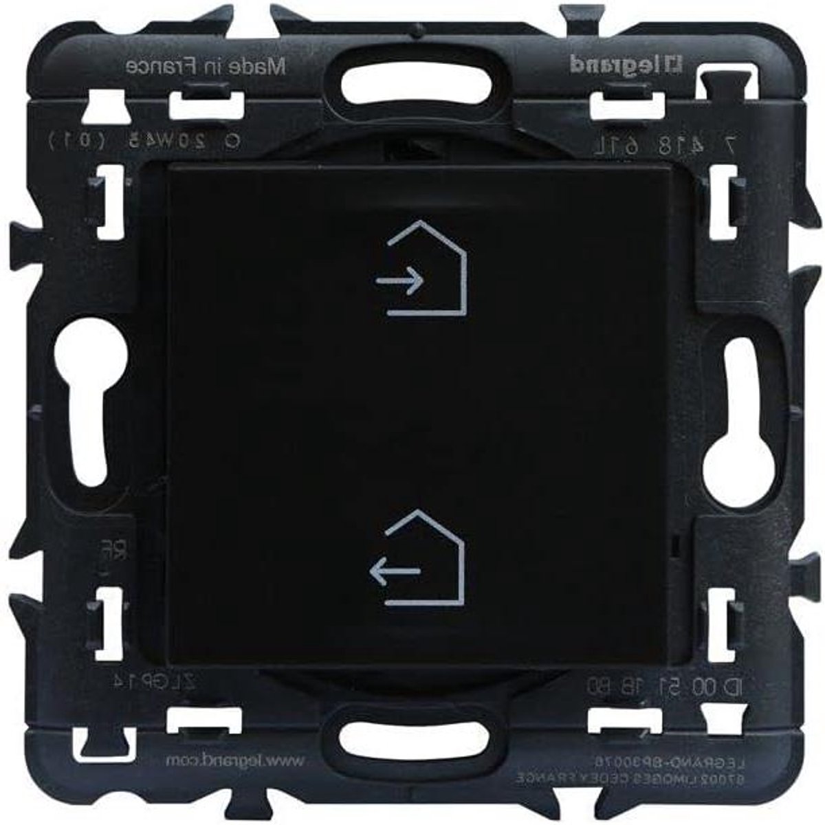 Invoerknop - Draadloze knop - Huisautomatisering - Zonder batterij - Donker - Zwart