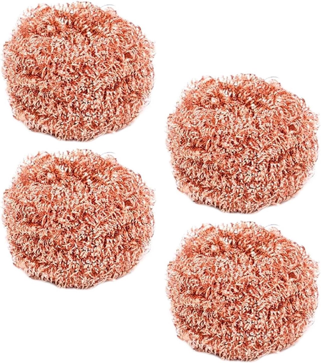 Koperen Sponzen - Pannenreiniger Schuurpads - Keuken Reinigen - Krasbestendige Reiniging - 10 cm - Koperkleurig
