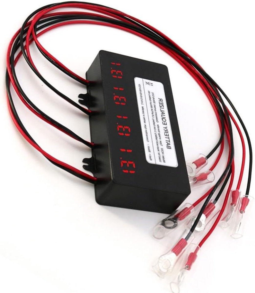 Batterij Equalizer - Spanningsbalancer Accu - Accu Beheer - LED Display - 24V 48V - Zwart