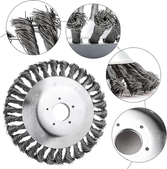Onkruidborstel Grasmaaier - Grasmaaier Opzetstuk - Onkruid Verwijderen - Roestvrij Staal - 15 cm Diameter - Zilver — afbeelding 5