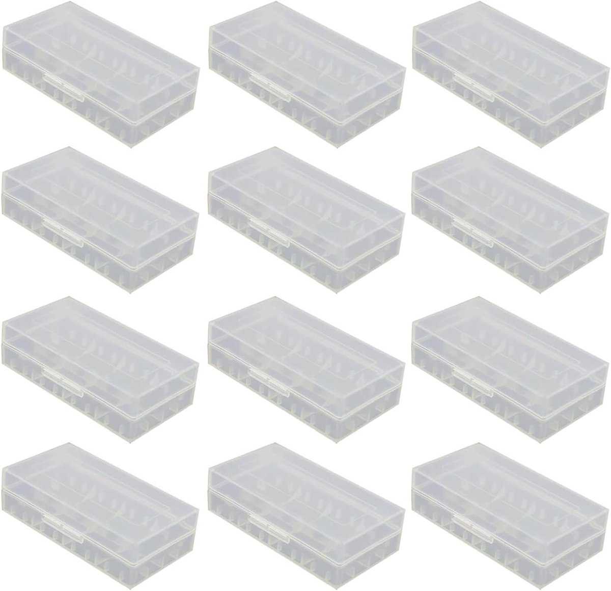 12 Stuks 18650 Batterijdoos, Beschermende Plastic Opbergdoos voor 18650 en 18350 Batterijen, Ideaal voor Transport en Opslag van Batterijen
