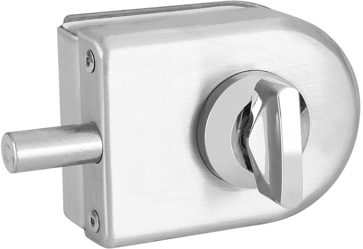 Dailygoody - Roestvrijstalen glazen deurslot - Draaiknop vergrendeling - Anticorrosief - Geborsteld roestvrij staal - Veilig slot voor badkamer en hot