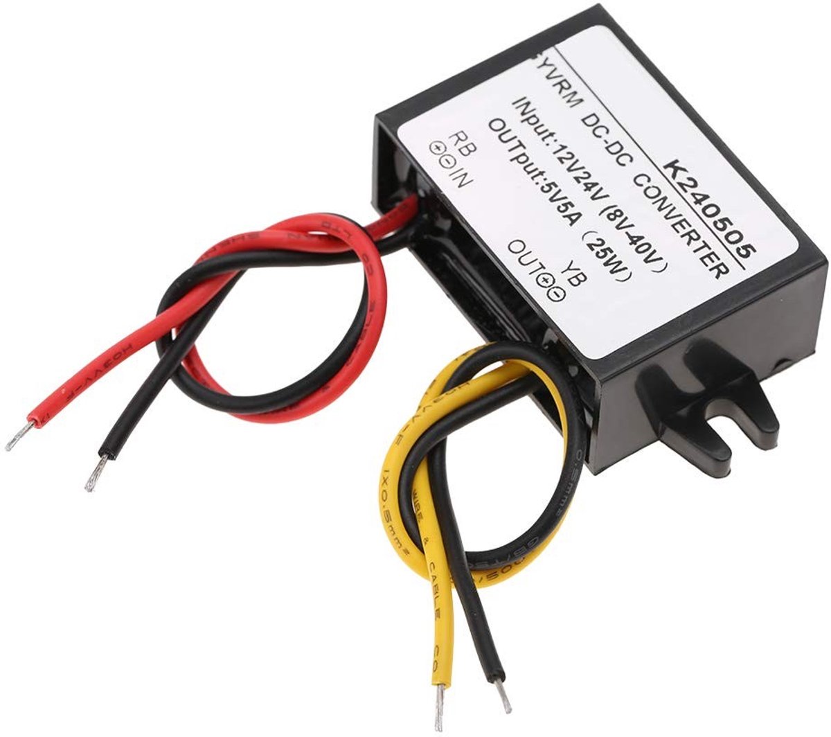 Dailygoody - DC-DC Converter - Step Down 12V/24V naar 5V - 25W Vermogen - Zwart - Efficiënte Voeding - Geschikt voor LED schermen - Compact model