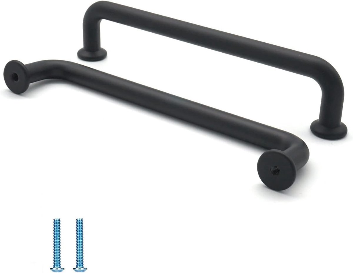 Set van 6 Meubelgrepen voor Keukenkasten en Lades, 192 mm, Zwart, Duurzaam en Stijlvol Design