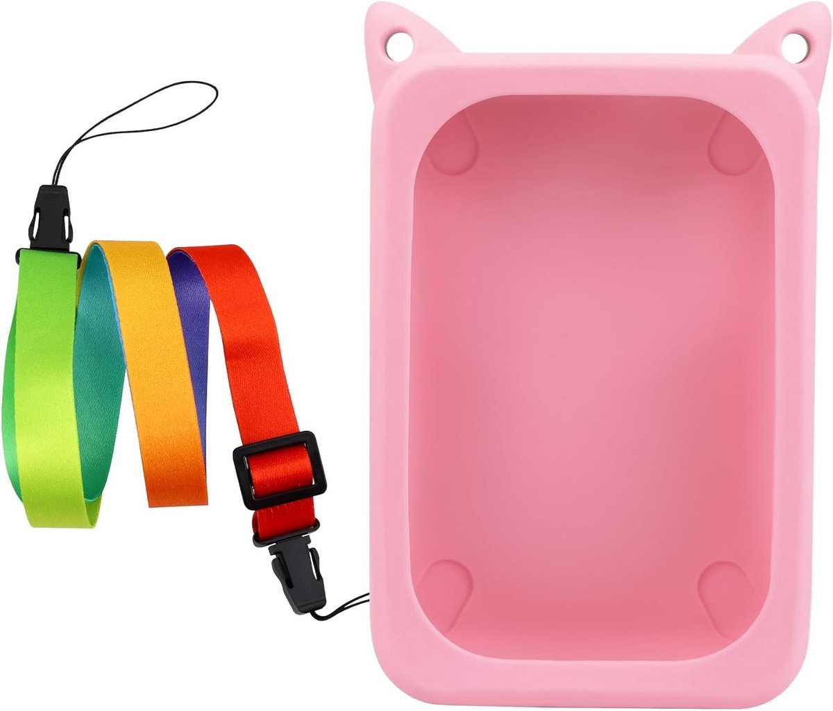 Siliconen Beschermhoes met Lanyard voor Interactieve Vertelapparaat - Roze, Duurzaam, Schokbestendig