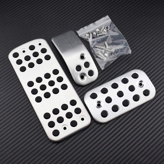 Auto Pedaal Covers - Antislip Pedaal - Verbeteren Rijervaring - Aluminiumlegering & Rubber - Set van 4 - Zilver — afbeelding 4