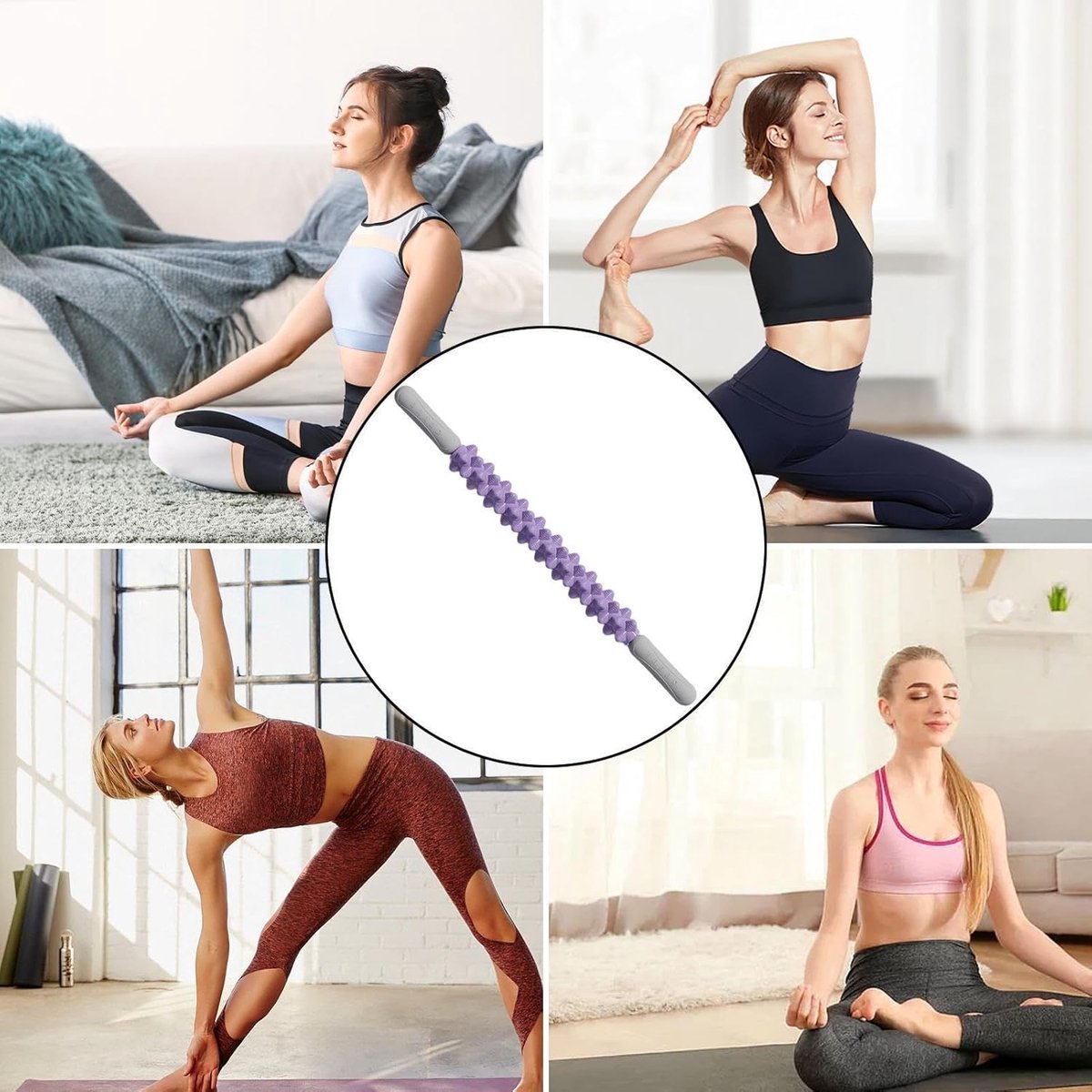 Massage Roller Stick - Spier Ontspanning Tool - Herstel Bevorderen - Diepe Spierverlichting - 50 cm Lengte - Zwart