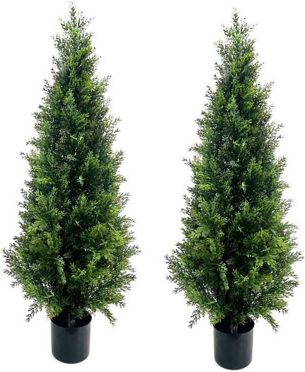 Kunstplanten Ceder Bomen - Nepplanten Pot - Woonkamer Decoratie - UV-bestendig - 92 cm - Groen