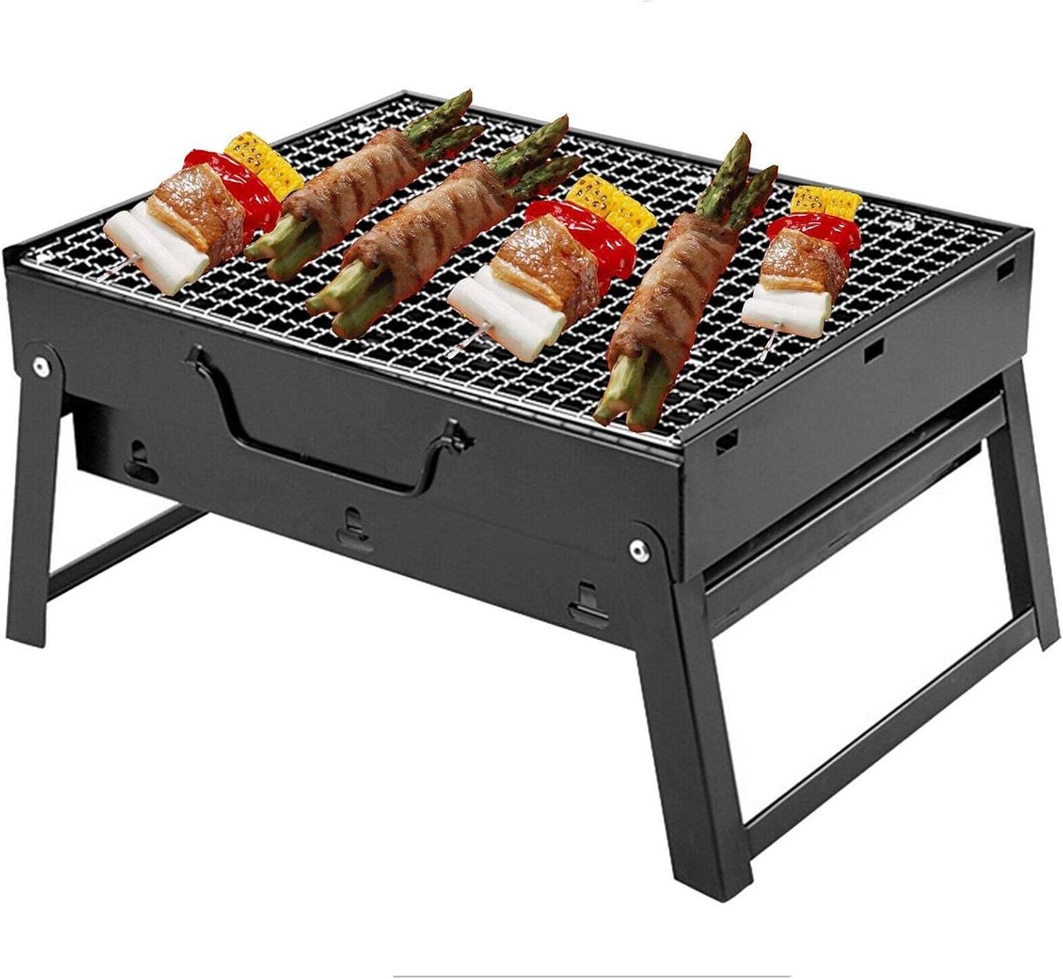 Barbecue Grill - Draagbare Kachel - Buiten Koken - Opvouwbaar Ontwerp - 35 x 26 x 20 cm - Zwart