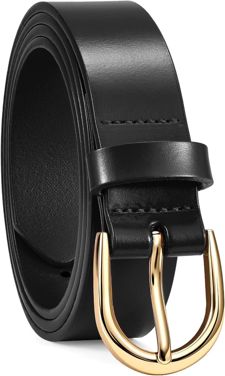 Leren damesriem voor jeans broeken jurken mode dames leren riem met gouden gesp