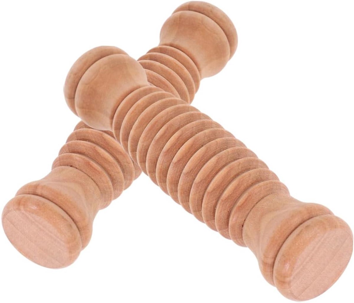 Massage Roller Stick - Houten Beenroller - Spierontspanning Benen - Ergonomisch Ontwerp - 12 cm - Kaki