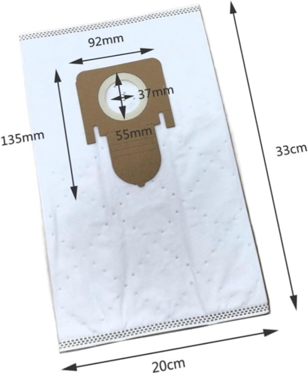 Stofzuigerzakken - Stoffilterzakken - Stofvrij Werken - 5-laags Fleece Materiaal - 5 Stuks - Wit