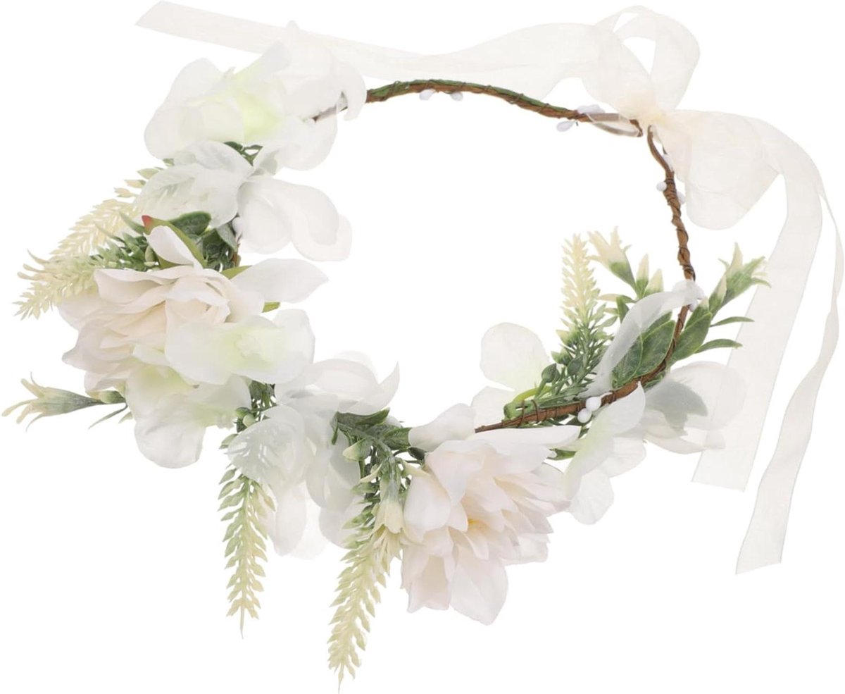 Bloemen Hoofdband - Bloemenkrans Dames - Feestelijke Gelegenheden - Realistische Nepbloemen - 259 cm - Multi