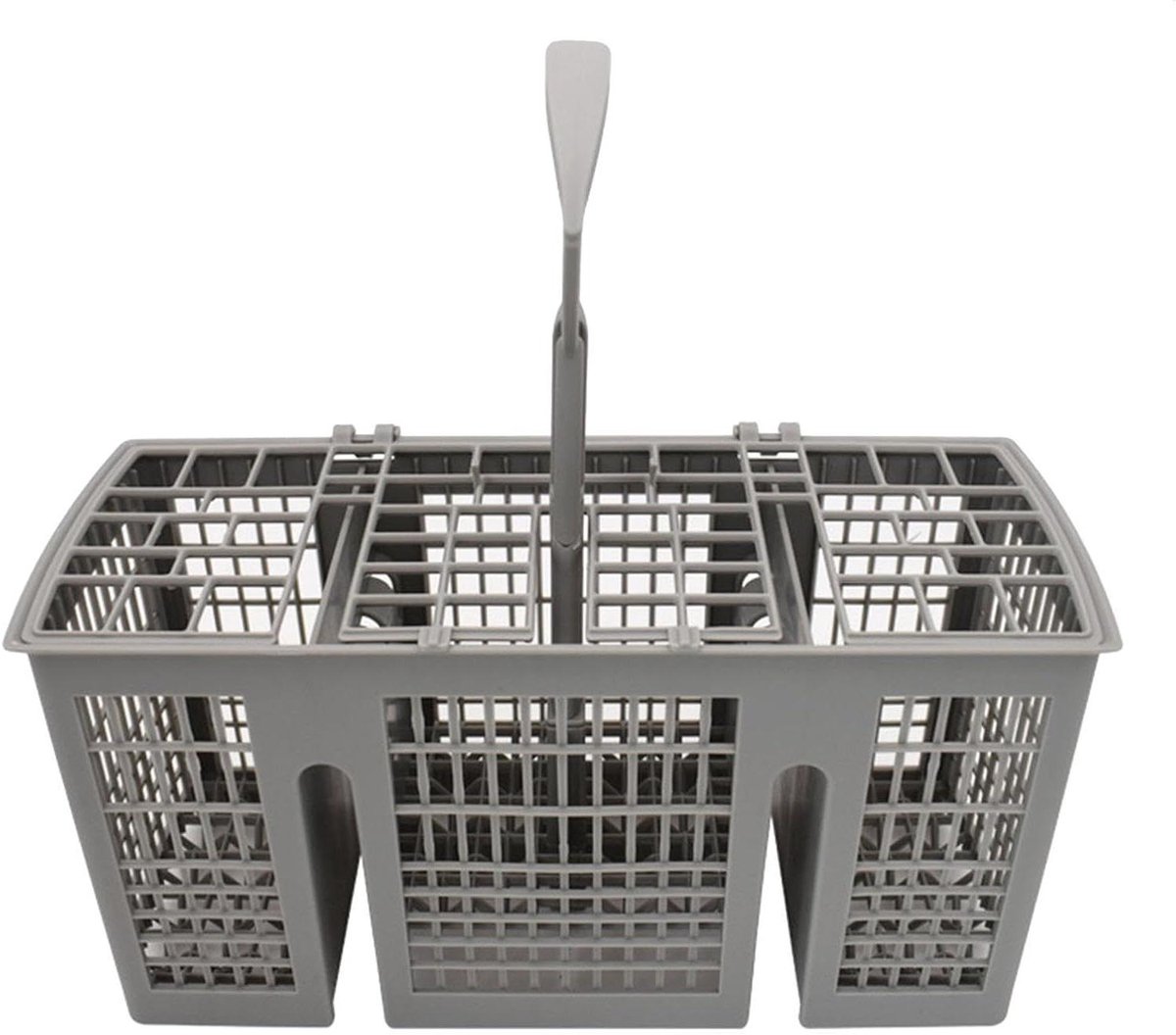 Vaatwasser Zilverwerk Mand - Bestekhouder Vaatwasser - Vaat Reinigen - Afneembaar Handvat - 22x9x11.5 cm - Donkergrijs