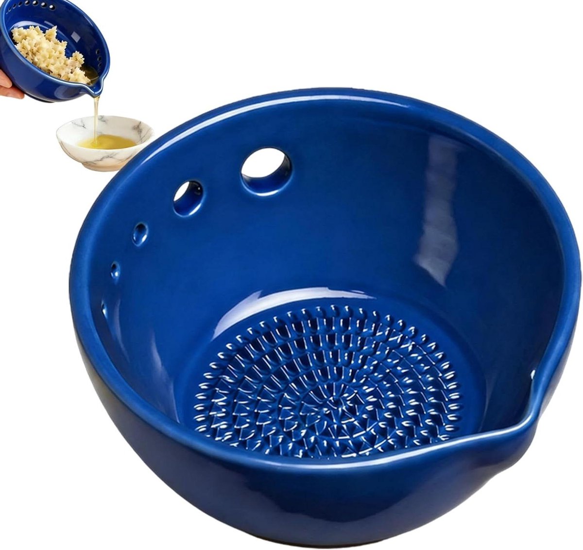 Keuken rasp - Mond rasp - Specerijen hakken - 2-in-1 functie - 7x7 cm - Blauw