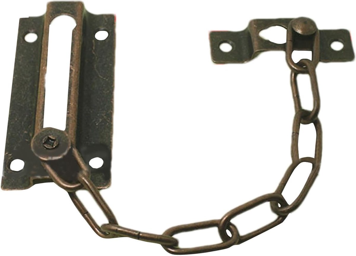 Deurbeveiliging Slot - Veiligheid Ketting Deurbeschermer - 1 Stuk - Rostvrij Metaal - Inbraakpreventie voor Woning en Appartement - Bronskleurig