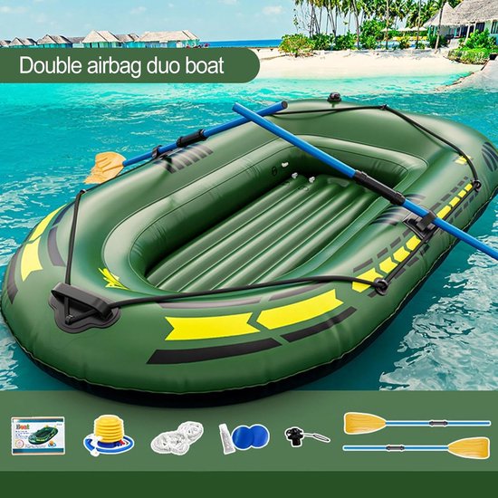 Opblaasbare Kajak - Visboot Vlot - Vissen en Raften - Snelle Opzet - 192x113x40 cm - Groen — afbeelding 3