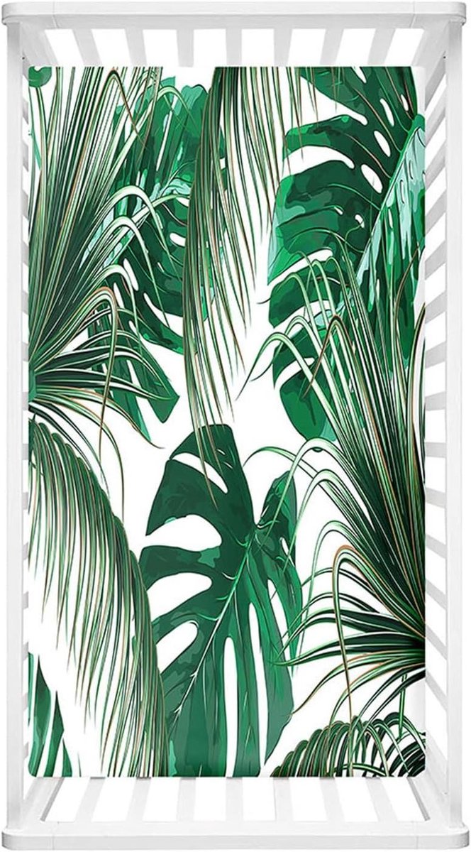 Wieglakens Baby - Ledikantlakens - Babycomfort - Zachte Microvezel - 75 x 30 cm - Plantenprint