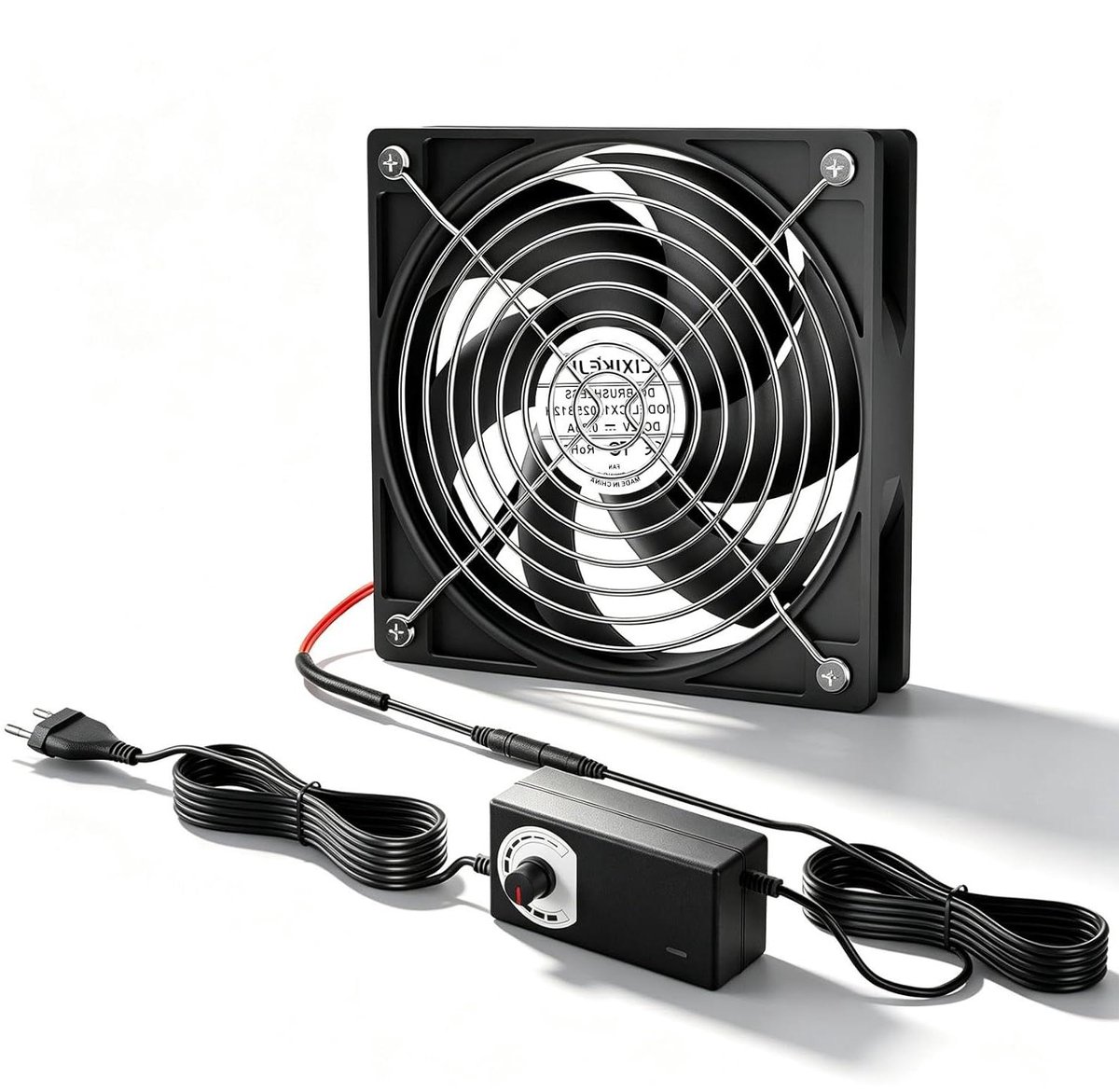 Behuizingsventilator - PC Ventilator - Apparaten Koelen - Instelbare Snelheid - 120 mm - Zwart