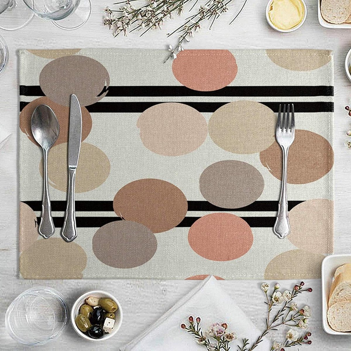 Placemats Set - Tafelonderleggers - Tafel Beschermen - Afwasbaar Antislip - 40x30 cm - Stijl 2