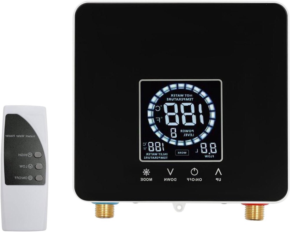 Doorstroomboiler - Elektrische Boiler - Direct Warm Water - Instelbare Temperatuur - 7500 Watt - Zwart