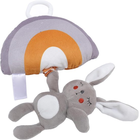 Pluche Hangend Speelgoed - Rammelaar Muziekdoos - Baby Entertainment - Zacht Pluche Materiaal - 23 x 20 x 4 cm — afbeelding 2