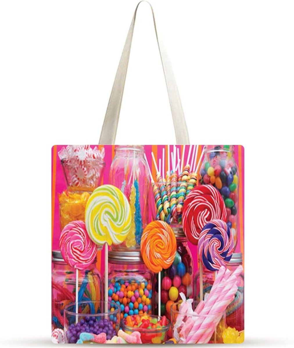 Canvas Tas - Stoffen Draagtas - Dagelijks Gebruik - Opvouwbaar Ontwerp - 38 x 34 cm - Geprint