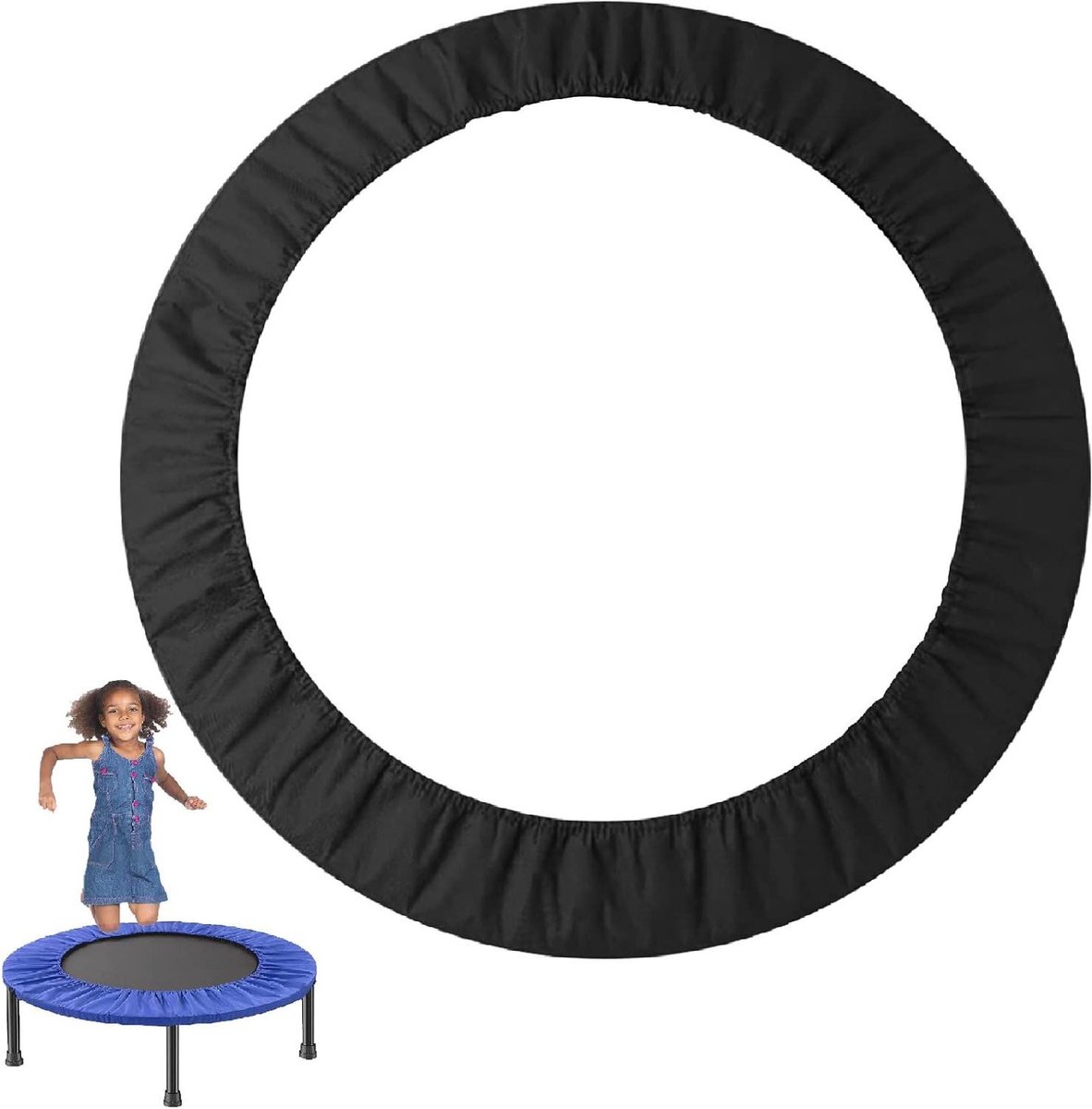 Trampoline Veerhoes - Veiligheidspad - Indoor Fitness - Waterdicht Oxford Doek - 101 cm - Zwart