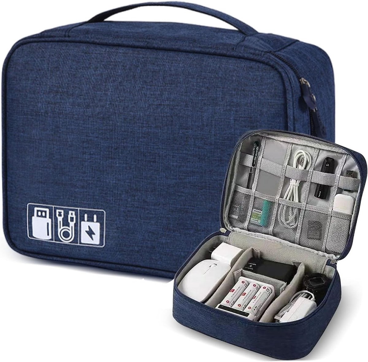 Kabelorganizer tas voor elektronica, multifunctionele reiskabeltas met grote capaciteit, waterdicht en ideaal voor opladers, mobiele telefoons en accessoires
