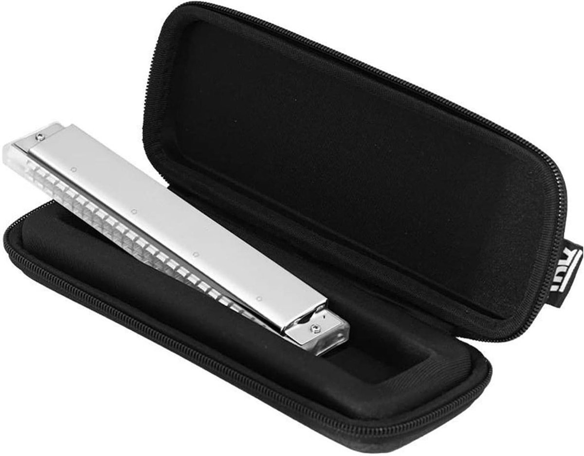 Polyfone Mondharmonica - Tremolo Harmonica - Muziek Maken - 24 Gaten - Standaard Maat - Zilver