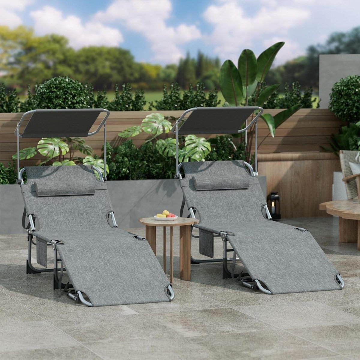 Inklapbare ligstoel - Zonneligstoel tuinstoel - Ontspannen in de tuin - Extra breed en 4 standen