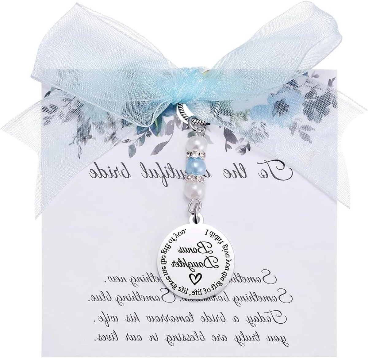 Bruidsboeket Hanger - Bruiloft Accessoire - Bruiloft Decoratie - Engel Symbool - 256 x 087 cm - Blauw Zilver