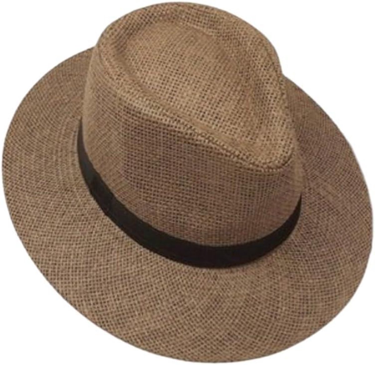 Panama Hoed Heren - Strohoed Zonnehoed - Outdoor Bescherming - Brede Rand - 58 cm Omtrek - Khaki