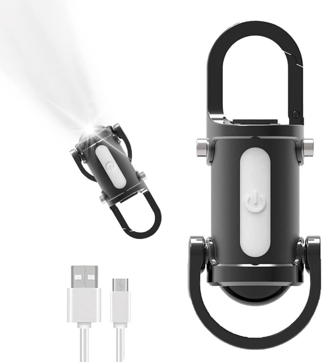 Oplaadbare Mini LED Zaklamp met 7 Modi en Powerbank voor Wandelen en Noodverlichting