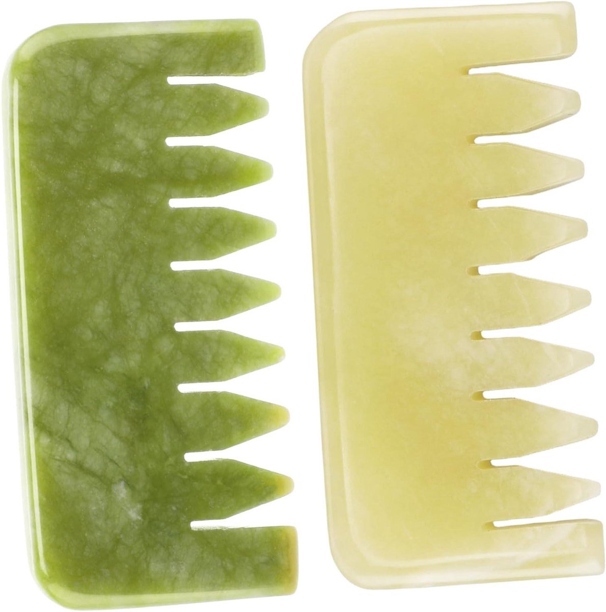 Jade Hoofdmassage Kam - Gua Sha Tool - Hoofdhuid Massage - Natuurlijk Jade Materiaal - 8.2 x 4 cm - Groen
