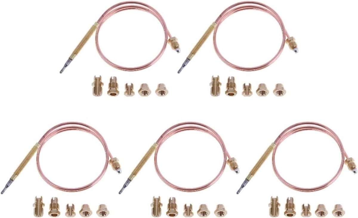 Gasthermo-element - Thermokoppel Vergassingsventiel - Veilig Gasgebruik - Universeel Compatibel - 60-120 cm - Zilver