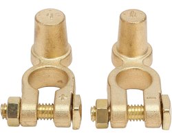 1 Pair Brass Battery Terminal, SAE To JIS Car Battery Terminal Connector Positive Negative Top Post Battery Terminal - ShopVlot