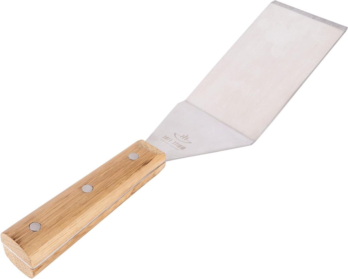 Hamburger Spatula - Burger Turner - Grillen en Bakken - Bevelde Rand - 33 cm - Zilver